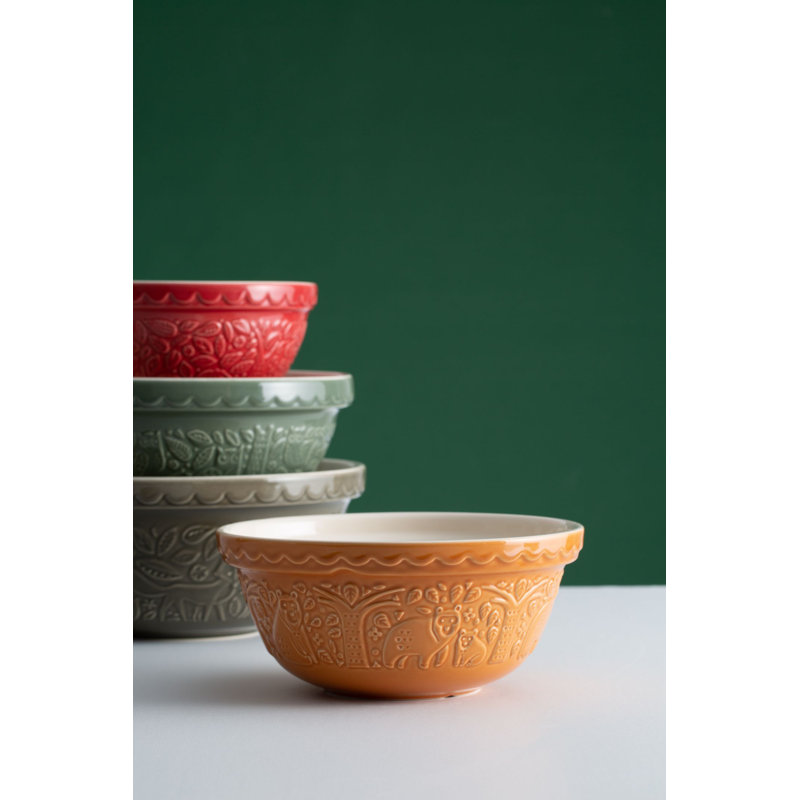 In The Forest Earthenware 3 Piece Nested Mixing Bowl Set