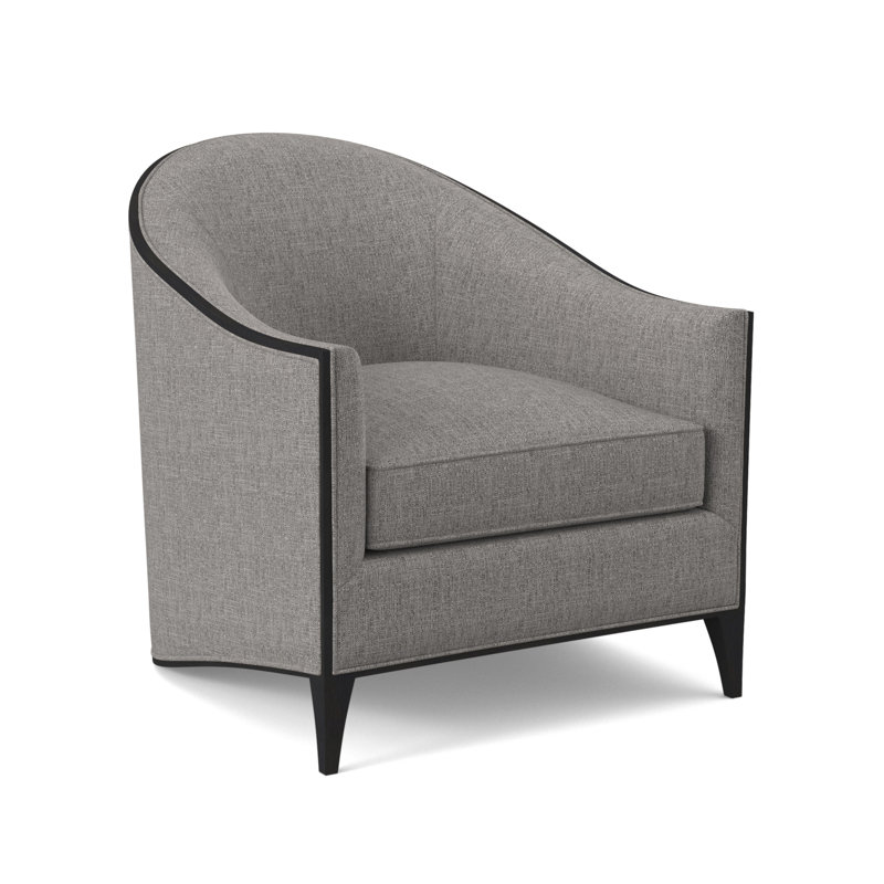 Atelier Sunbrella® Barrel Chair, Kinsley Sky Viscose, Espresso