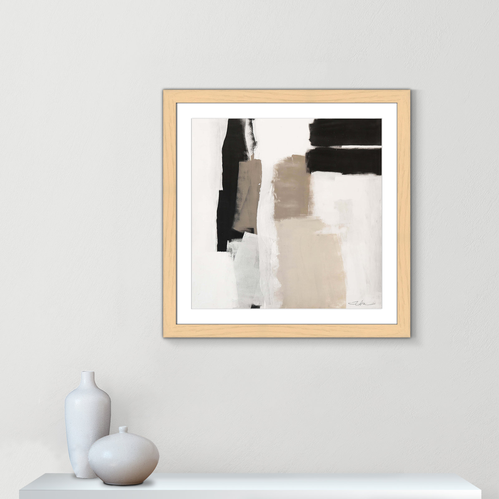 Earth Scapes II Print, 29" H x 29" W x 1.25" D, Natural Cube Framed