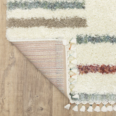 Tapis ivoire / bourgogne Performance