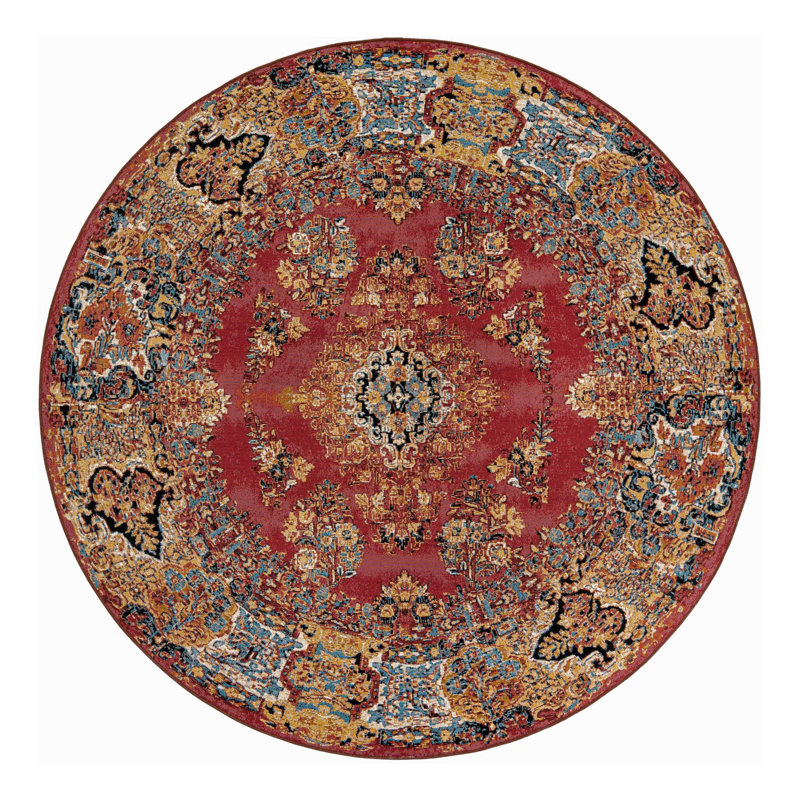 Indoor/Outdoor Traditional Area Rug, Round 7'10"