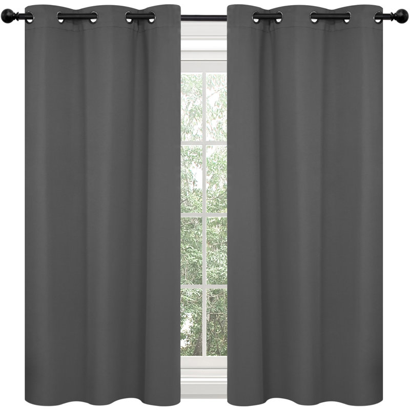 Frome Room Darkening Curtain Pair, 38" W x 45" L, Dark Gray