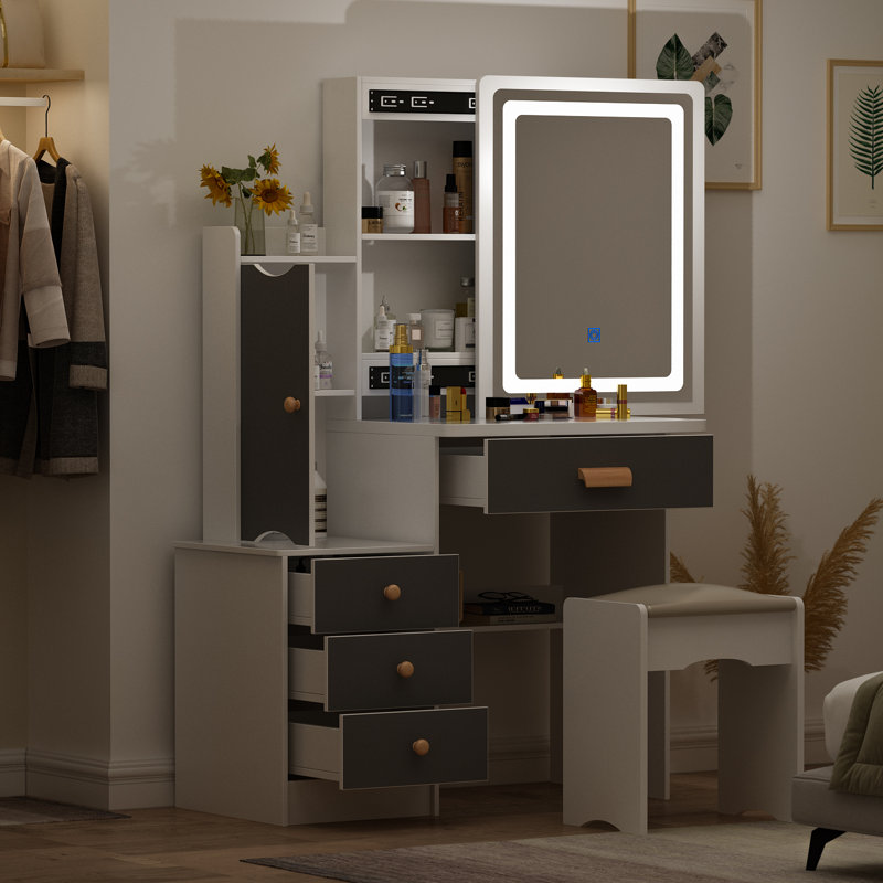 Ensemble coiffeuse et tabouret Vinush