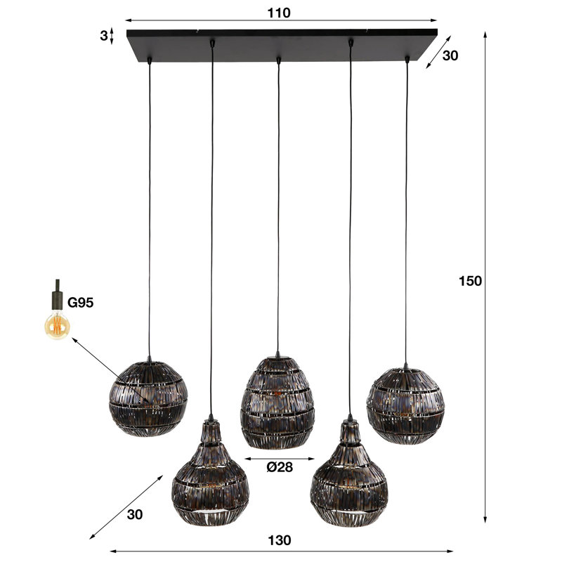 Anterria 5 - Light Antique Bronze Pendant