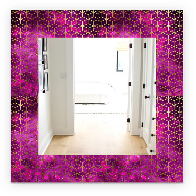 Mirror, 39.4" H x 29.5" W, Purple/Gold