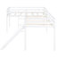 Lit mezzanine simple en L blanc avec glissade - Maximisez l'espace, la glissade et le choix de chambre à coucher pratique