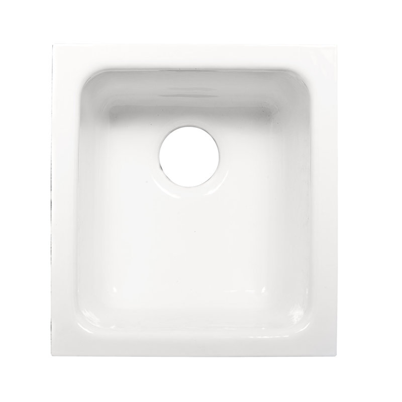 La Quinta 17.5'' L Single Bowl Cast Iron Kitchen Sink, White