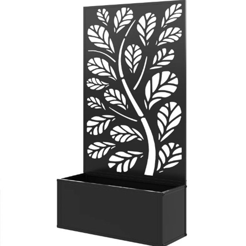 Lit de fleurs autoportant ou mural, lit de jardin en métal avec treillis pour plantes grimpantes, pour jardin, patio, balcon