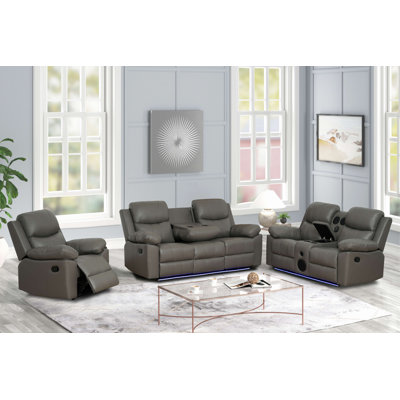 3 - Piece Faux Leather Living Room Set