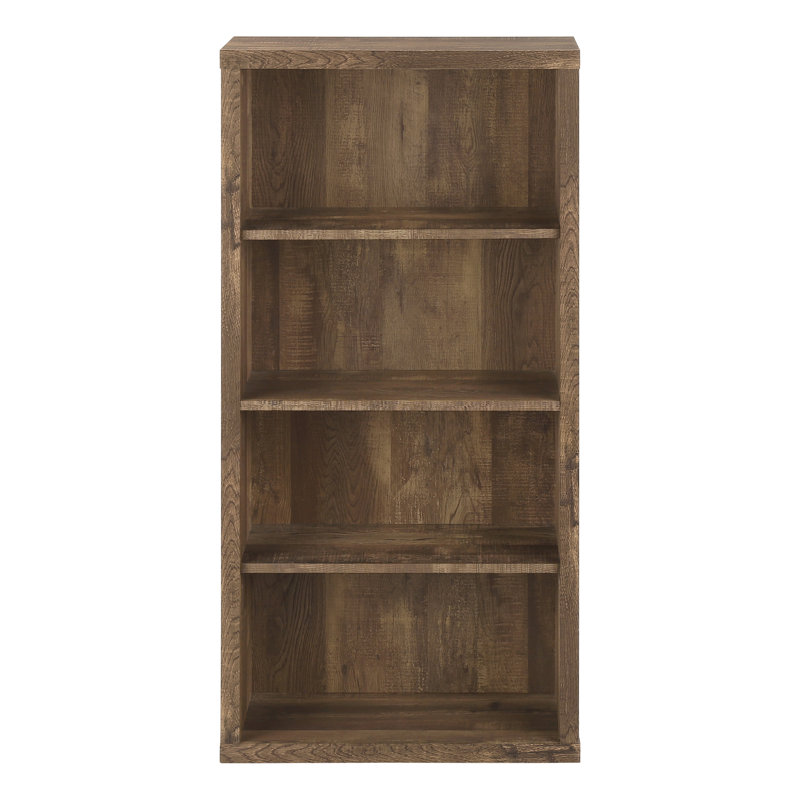 Bibliothèque, bibliothèque, étagère, 5 niveaux, H 48 po, bureau, chambre à coucher, stratifié brun, contemporain, moderne