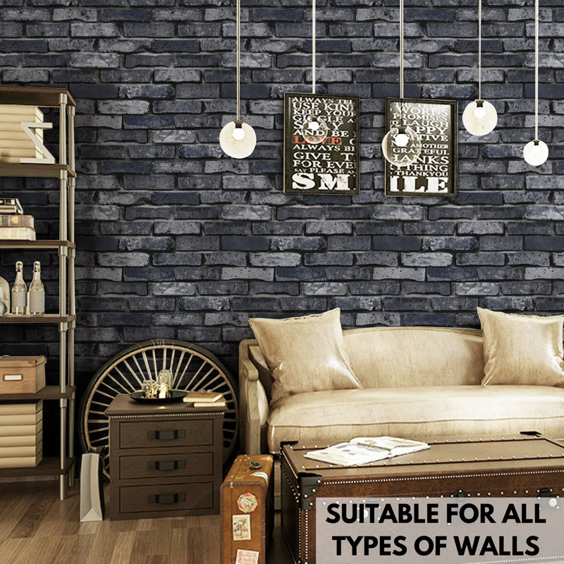 Alivyah 3.9m x 21cm Embossed Wallpaper Roll, Grey