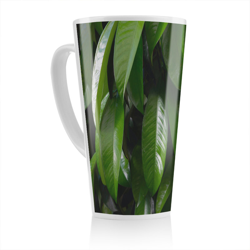 Closeup of beautiful glossy leaves Designer Latte Mug