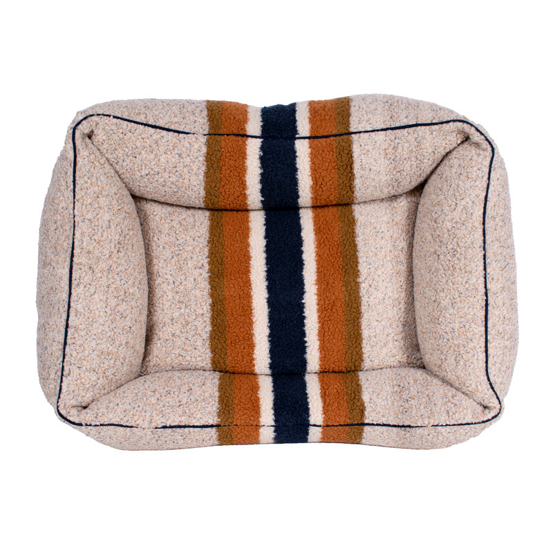 Kuddle Dog Bed Stripe, Medium (30" W x 24" D x 9" H), Rust