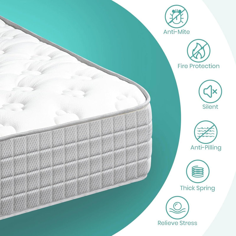 Mattresses 18CM Memory Foam Mattress Sprung, Small Double (4')