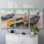 Trois bateaux de pêche à l'Eretrat par Monet, reproduction sur toile 3 pièces