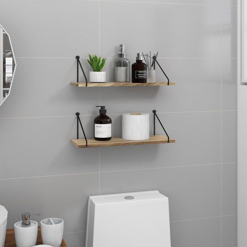 Amarionna Floating Shelf, Brown, Black