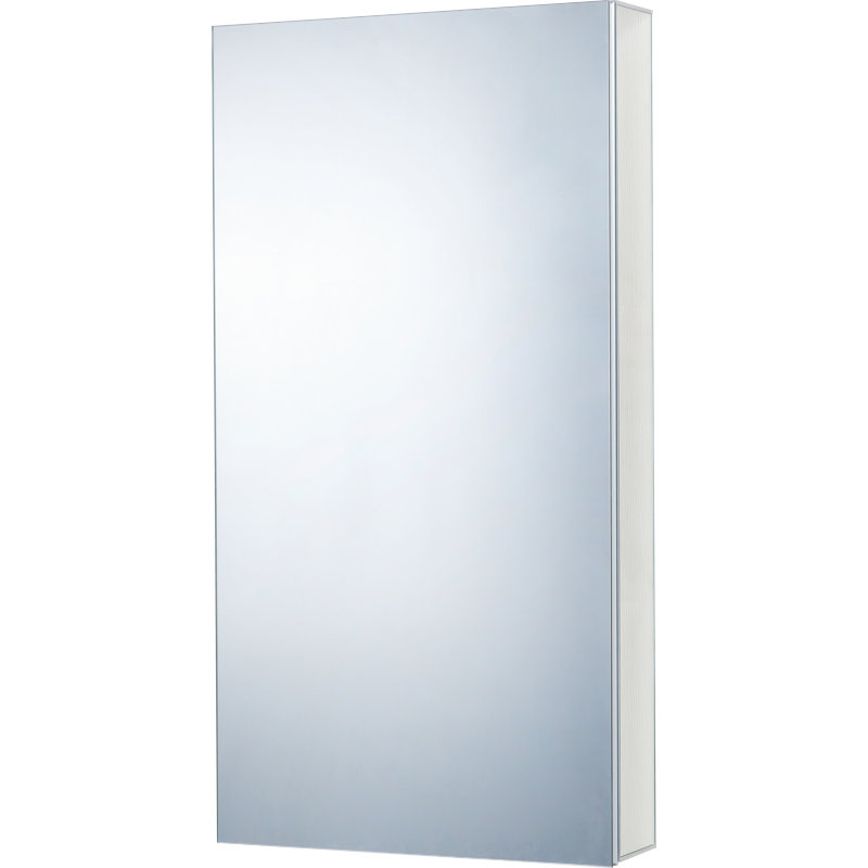 Armoire à pharmacie en aluminium sans cadre encastrée ou à fixation en surface avec charnières à fermeture douce 165 ° et tablettes en verre réglables