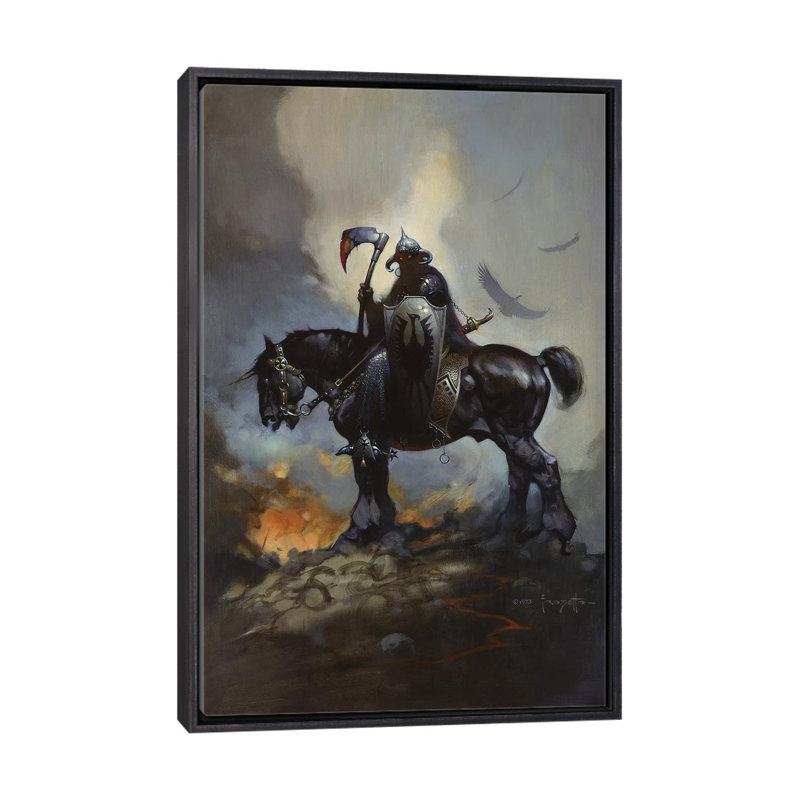 «Concessionnaire de la mort» - reproduction d'art, H 26 po x l 18 po x 1,5 po, Cadre noir vieilli