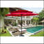 Parasol de patio d'extérieur de 9 pi à 3 niveaux avec manivelle et inclinable et évents pour terrasse de jardin-459671211