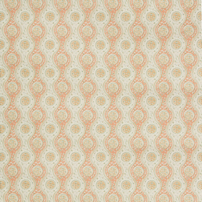 Folio Francais Nadari Print Cotton Blend Fabric, Peach/Gold