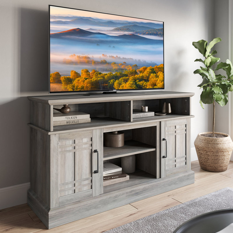 Meuble télé de jour pour téléviseur de 55 po ou moins avec rangement, 47.7", Gris