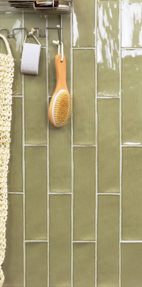 Barcelona 3" x 12" Ceramic Subway Wall Tile, Kale