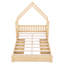 Grand lit en bois avec garde-corps de 15,3 po et 2 tiroirs de rangement utiles - plateforme naturelle