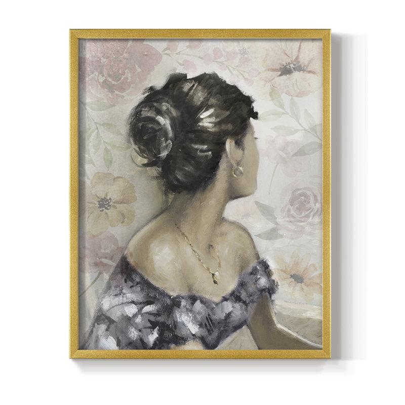 «Romantic Gaze», reproduction encadrée - bois massif, H 11 po x l 9 po, Doré