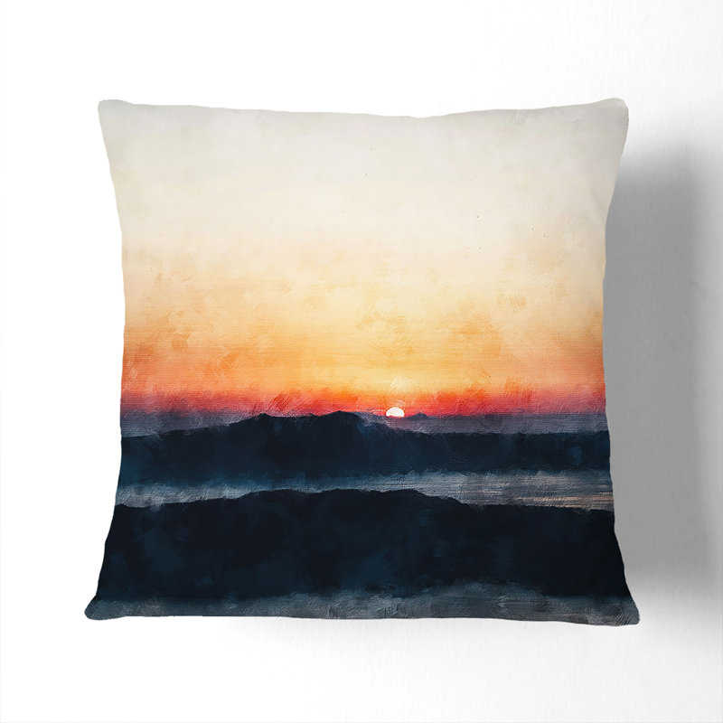 Sunrise in Greece Cushion with Filling, Black, 55cm H x 55cm W x 20cm D