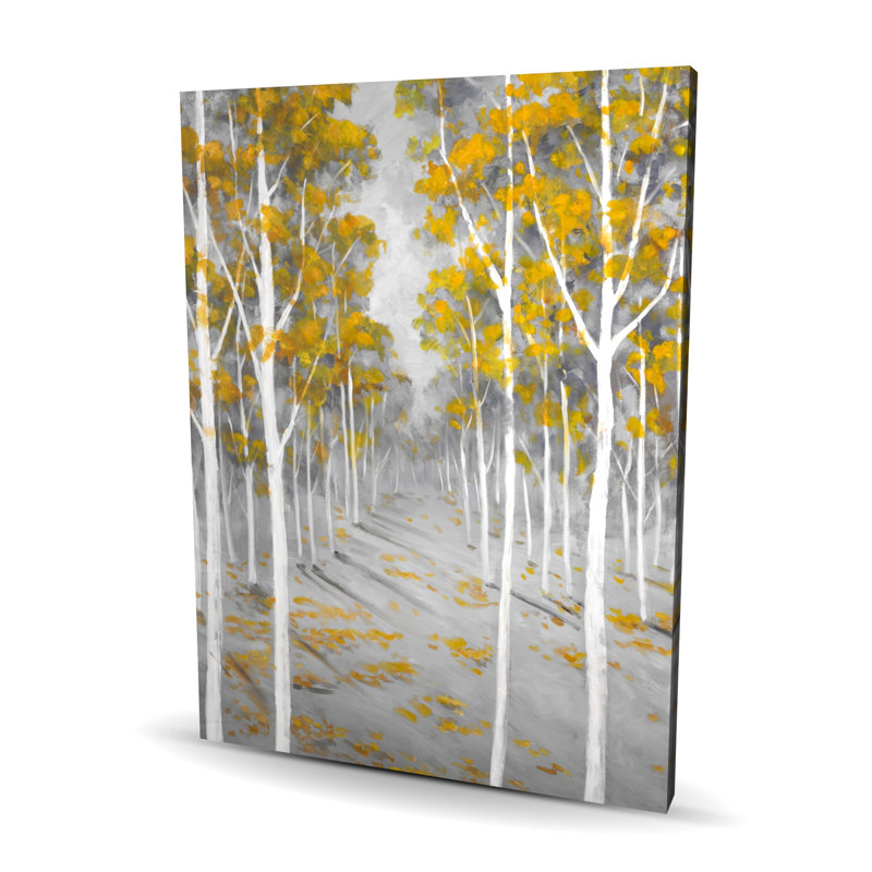 Forêt de bouleaux - Toile d'arbres gris pour une décoration intérieure élégante