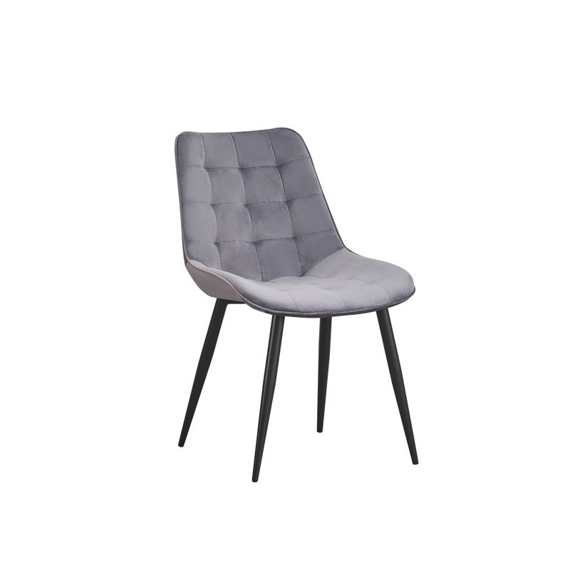 Hindman 46cm H Velvet Upholstered Side Chair in Grey, Grey
