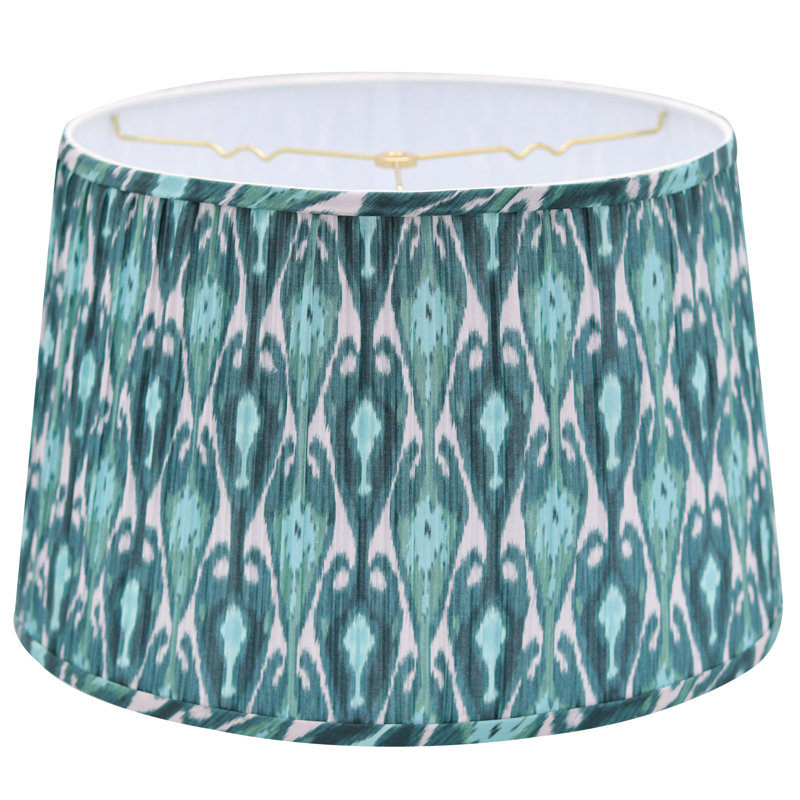 Abat-jour empire avec garniture laveuse Empire, Bleu sarcelle/turquoise, H 10,5 po x l 16 po x P 16 po