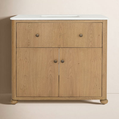 Tata Oak Bunfoot Bathroom Vanity with Quartz Top