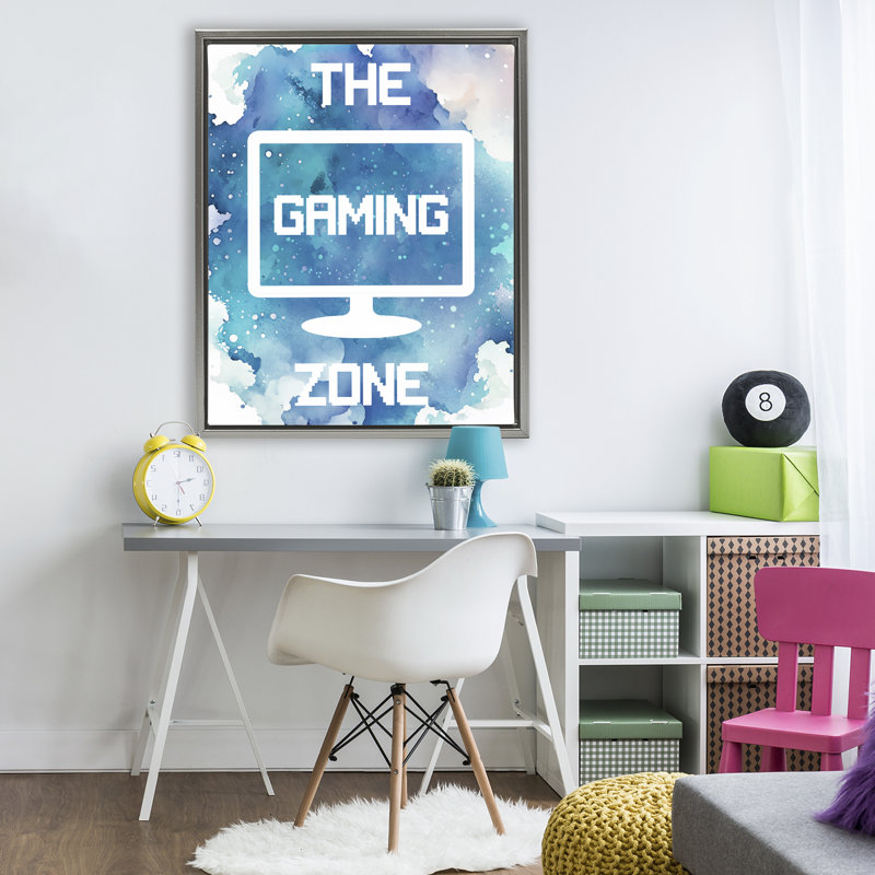 Gaming Zone Moniter Floating Frame, design by Marcus Prime, Luster Gray Floater Frame, 31" H x 25" W