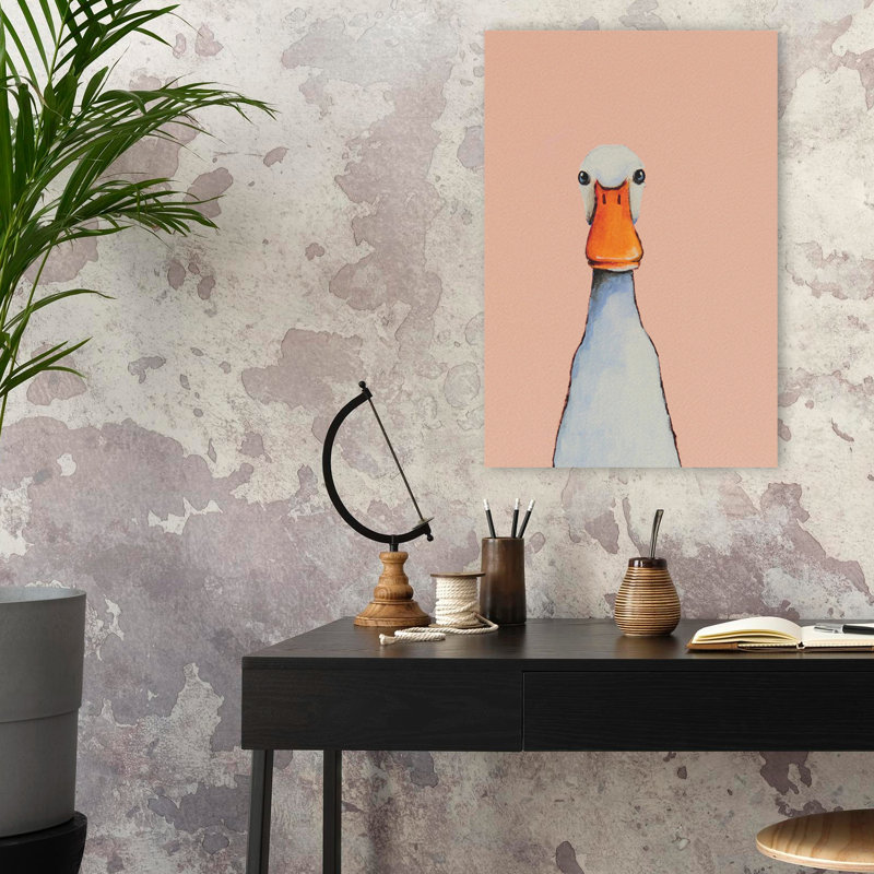Petit canard - enfants, animaux contemporains, oiseaux, canards, art, H 24 po x l 16 po