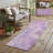 8' Runner Purple Abstract Washable Non Skid Indoor Outdoor Runner Rug