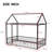 Black Twin Metal House Bed With Roof Play Frame And Guard Fence-529219518-529219516