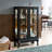 Curio Cabinet With Tempered Glass Doors, Lighted Display Cabinet With Mirrored Back Panel & Adjustable Shelves Perfect For Home Or Office (Light Bulb Included)