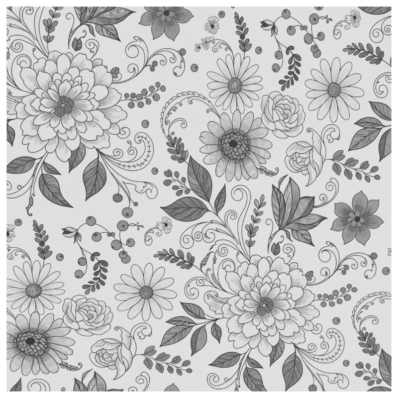 Couvertures à motif floral noir, 60in W x 80in H