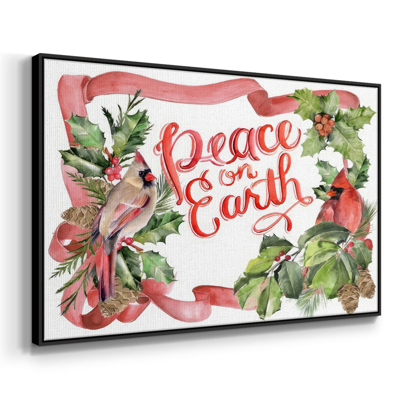 Cardinal Holly Christmas Collection A, Cadre noir, H 17 po x l 25 po x P 1,5 po