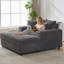 Chaise longue surdimensionnée en velours côtelé de 60 po avec accoudoirs, coussins décoratifs, ports USB et porte-gobelets, grand fauteuil inclinable moderne-537933984