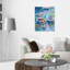 «Inspired by Monet Impressionist Waterlillies Modern Blue», impression encadrée-73266455-73266460