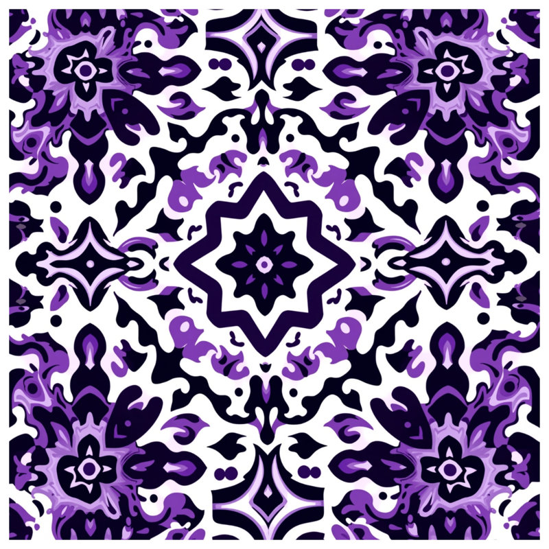 Édredon mauve à motif fleuri, Simple extra long