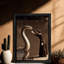 Art rétro encadré noir, fille et serpent, impressions de style rétro-1607382031