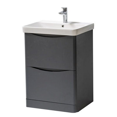 Clifton 600mm Wall Mounted Single Bathroom Vanity with Vitreous China Basin