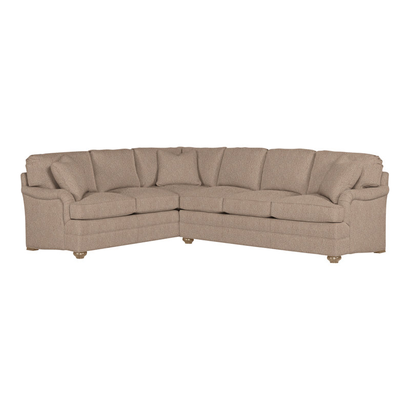 American Bungalow 2-Piece East Lake L- Sectional, Navada Mushroom, Hampton