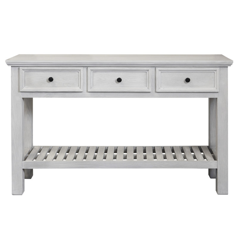 Console à trois tiroirs - Blanc cassé