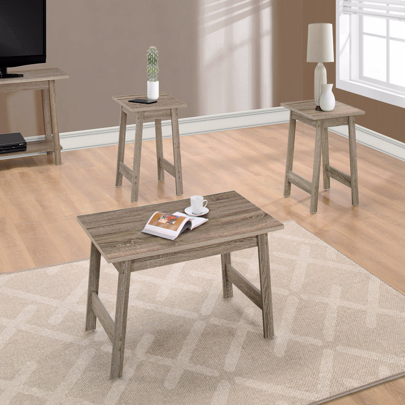Table Set, 3Pcs Set, Coffee, End, Side, Accent, Laminate, Transitional, Light Brown