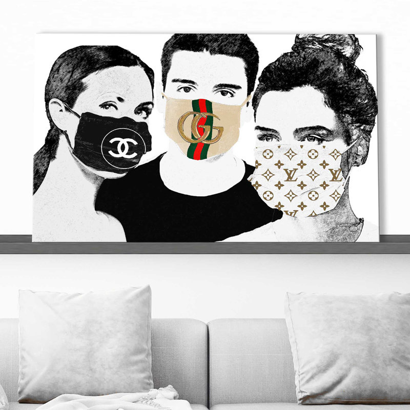 «Masked Couture (Horizontal)» par By Jodi - impression, Toile tendue, H 28 po x l 48 po x P 1,5 po