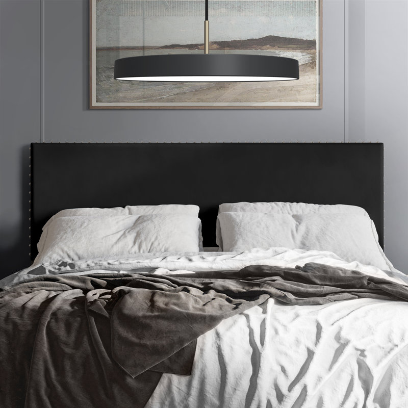 Tête de lit tapissier Haawa, Noir, Grand